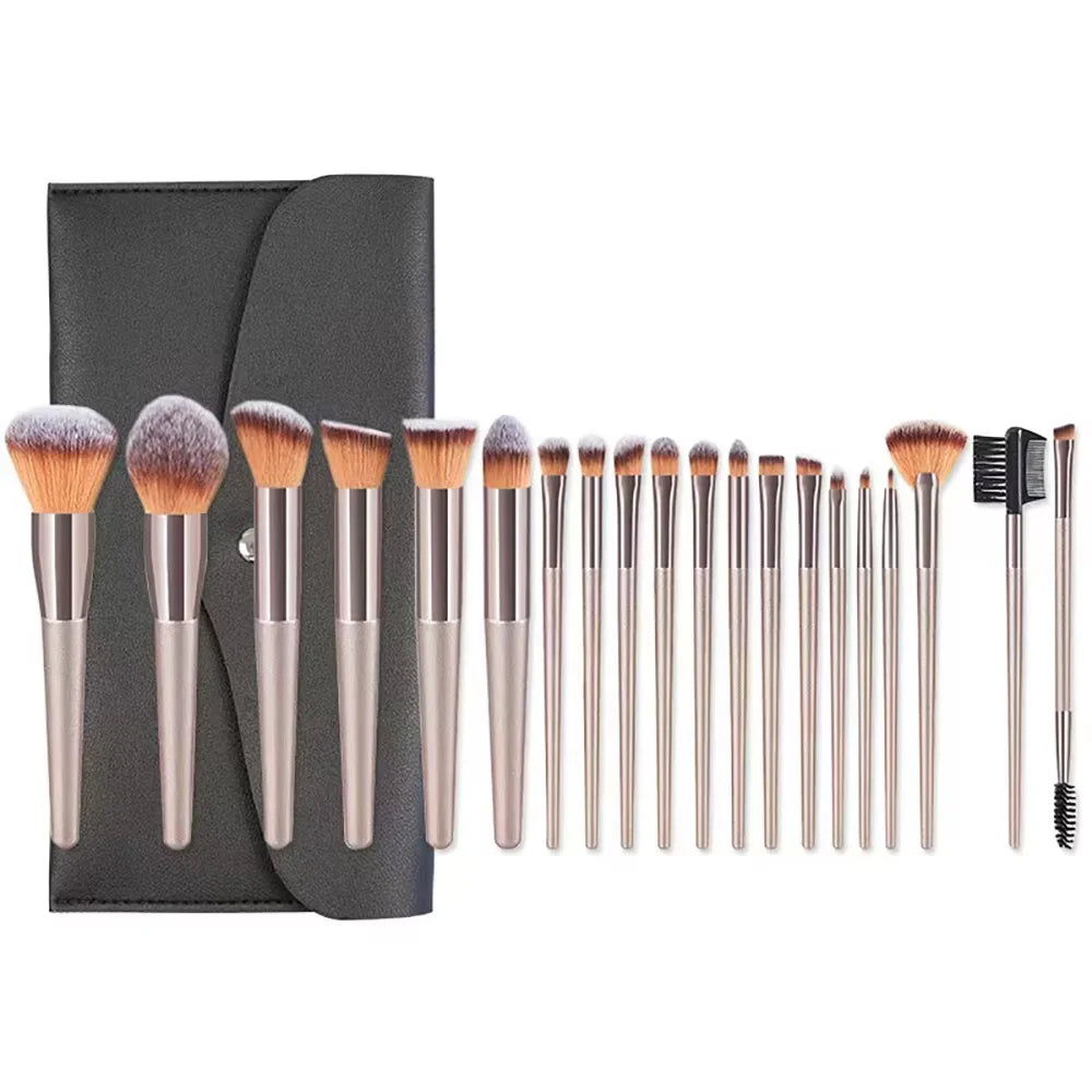 20/40Pcs Makeup Brushes and Sponges Set, Brown Makeup Puff, Beauty Egg, Headband, Wristband Remover Kit, Makeup Tool, Gift,