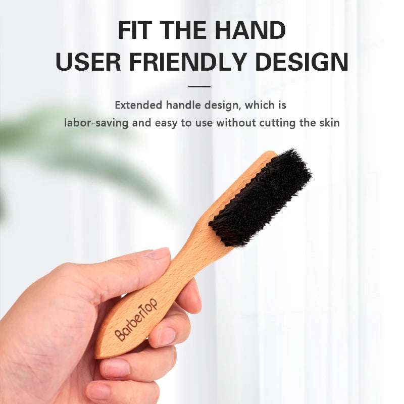 Barbertop Men Beard Brush Wooded Handle Soft Hair Cleaning Brush Broken Hair Remove Comb Hairdressing Neck Duster Barber Tools dylinoshop