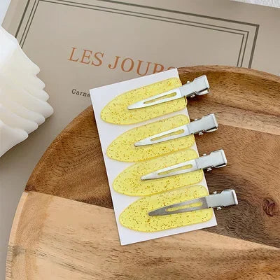4 Pcs Seamless No Bend Hair Clips Barrettes No Mark Pin Curl Clip Makeup No Crease Hair Clip Hair Styling Bang Clips New Color dylinoshop