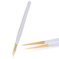 1PC White-Gold Anti-Static Stainless Steel Precision Tweezers for Eyelash Extension Eyebrow Beauty Makeup Tool Set
