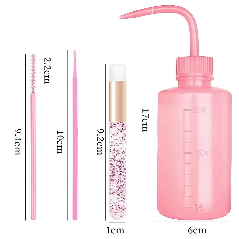 Eyelash Extension Clean Supplies Set Lash Makeup Brush Eyeborw Comb Microbrush Nose Skin Pore Wash Brushes Lashes Shampoo Bottle