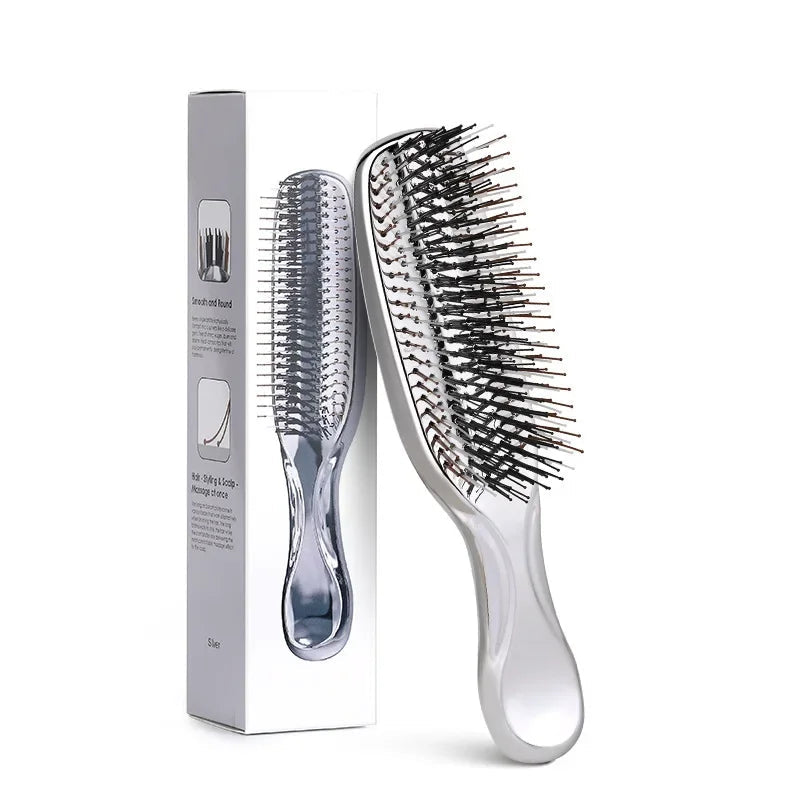 Japanese Premium Head Massager Scalp Brush Hair Massager Shampoo Brush Wet Plastic Detangling Brush Hair Cleaning Comb Rose Gold dylinoshop