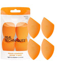 Real Techniques Skin Sponge, Makeup Blender, Liquid Base & Cream, Professional Makeup Tool Without Stripes, 4 Free Units