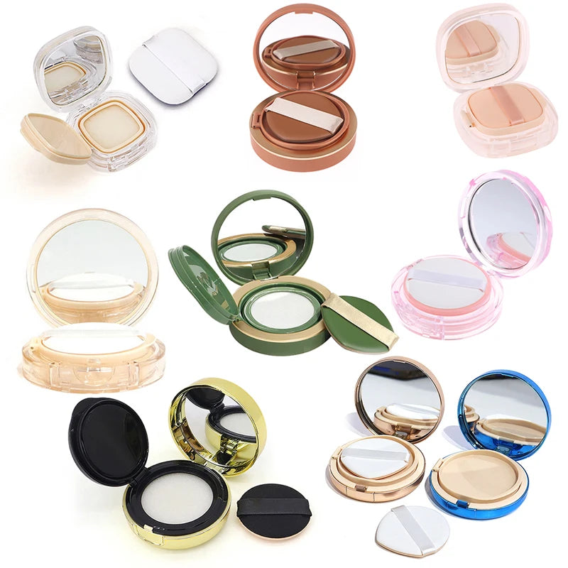 Portable Empty Air Cushion Puff Box With Powder Sponge Mirror Portable Cosmetic Makeup Case Container For BB Cream Foundation