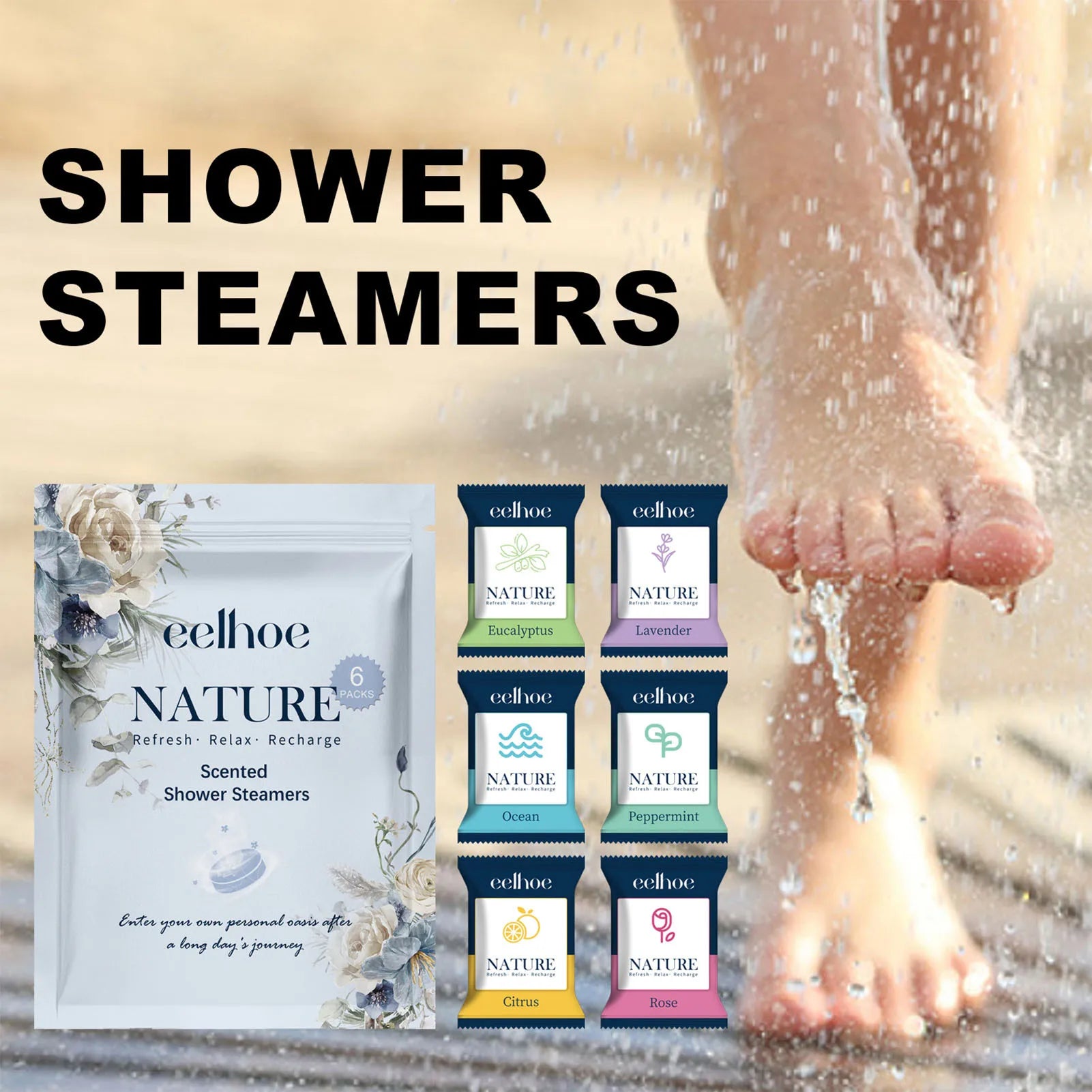 6pcs Aromatherapy Shower Tablets Assisting Sleep Relaxing Relieve Stress Shower Tablets Shower Bombs Bath Supplies