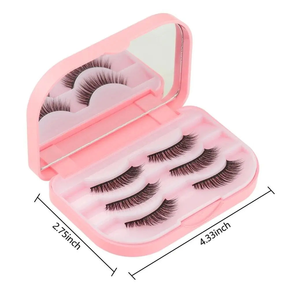 Empty False Eyelashes Storage Box Plastic Waterproof Lashes Container Box With Makeup Mirror Fake Eye Lash Organizer Travel