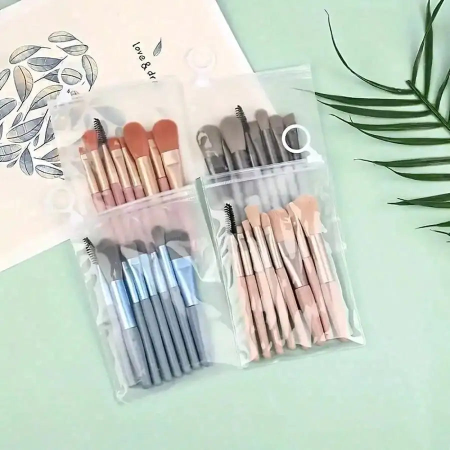 Portable Mini Multipurpose Makeup Brush Set 8Pcs Professional Cosmetic Tool For Blush Eyeshadow Concealer Travel Daily Makeup Supply