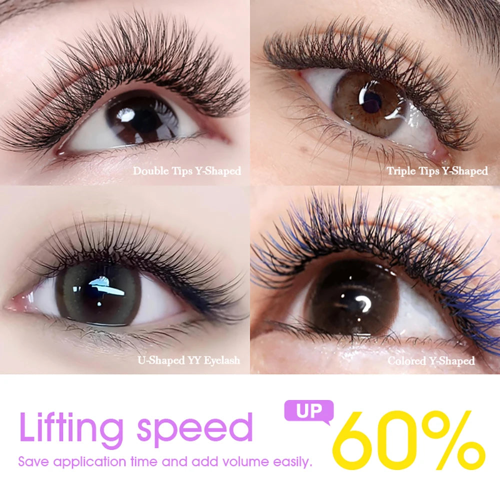 MASSCAKU U Shape YY Eyelashes 0.07mm Thickness Premade Fans Volume Lashes Extension Wispy Mink Self Fanning Eyelash for Makeup