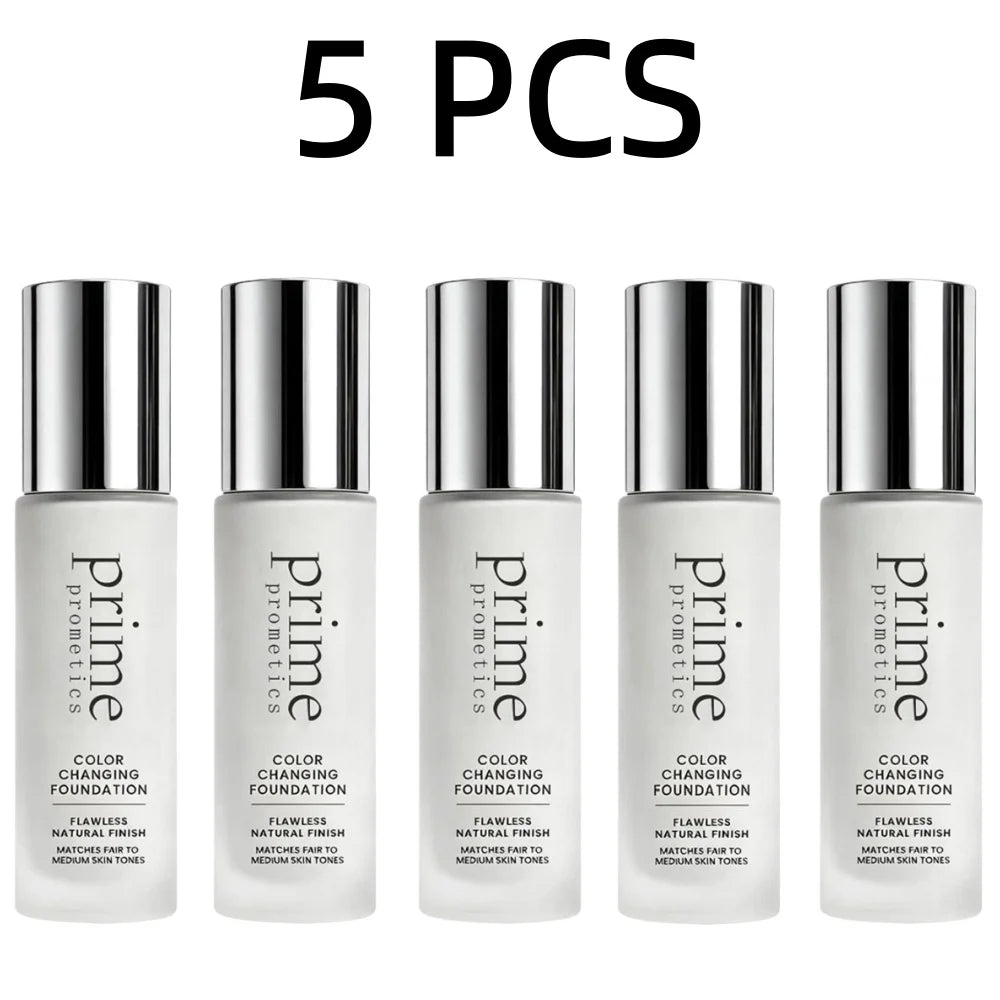 Prime Prometics Color Changing Foundation 30ml Tone Matching Liquid Makeup Flawless Natural Finish Waterproof Face Base Cream