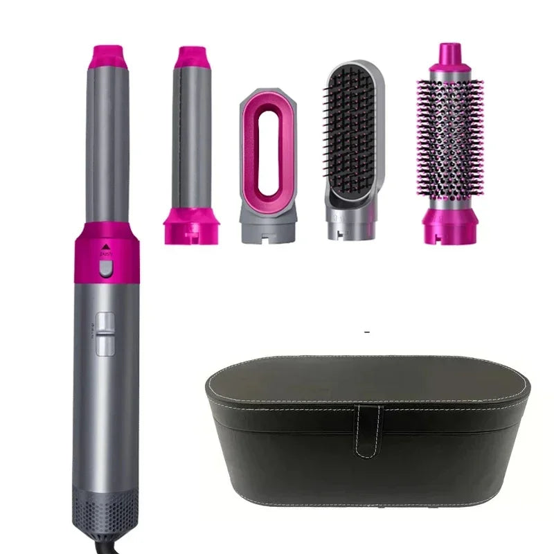 5-in-1 Hot Air Styling Brush – Dryer, Curler, Straightener & Comb