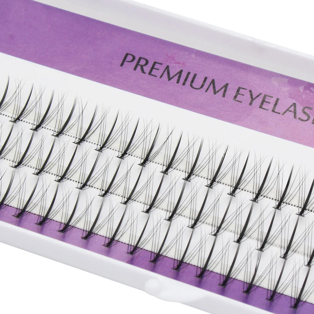Moonlily Professional Makeup 60 Clusters Personal Eyelash Extension Single Tuft of M Sandwich Lash Soft Grafting False Eyelashes