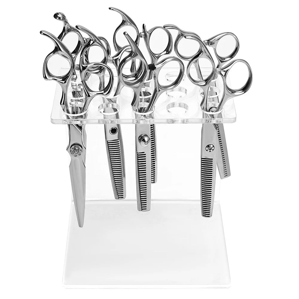 5/6/15 Grids Scissors Shears Display Holder Acrylic Racks Storage Stand Makeup Brush Organizer Barber Hairdressing Supplie Tools