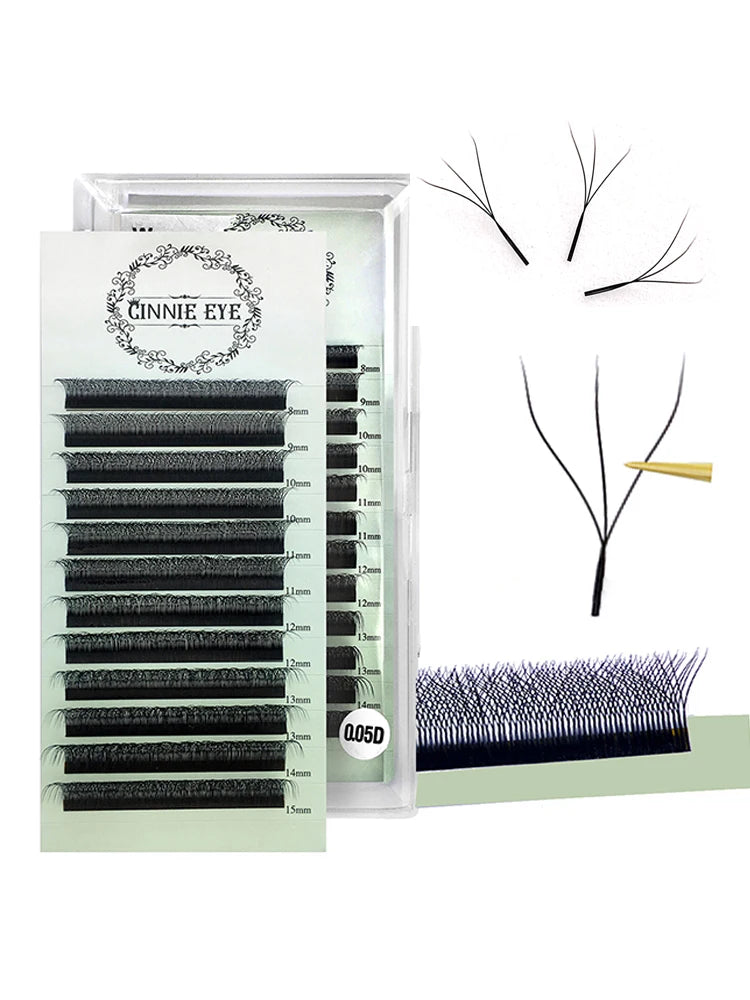 4D W-Shape Volume Lash Fans – Faux Mink-Style Premade Clusters dylinoshop