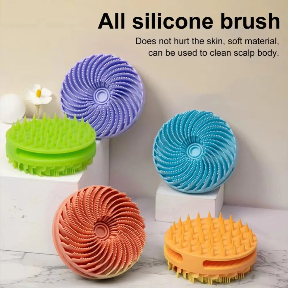 Double-sided Silicone Shower Brush Soft Bristle Body Massage Exfoliating Bath Mud Remover
