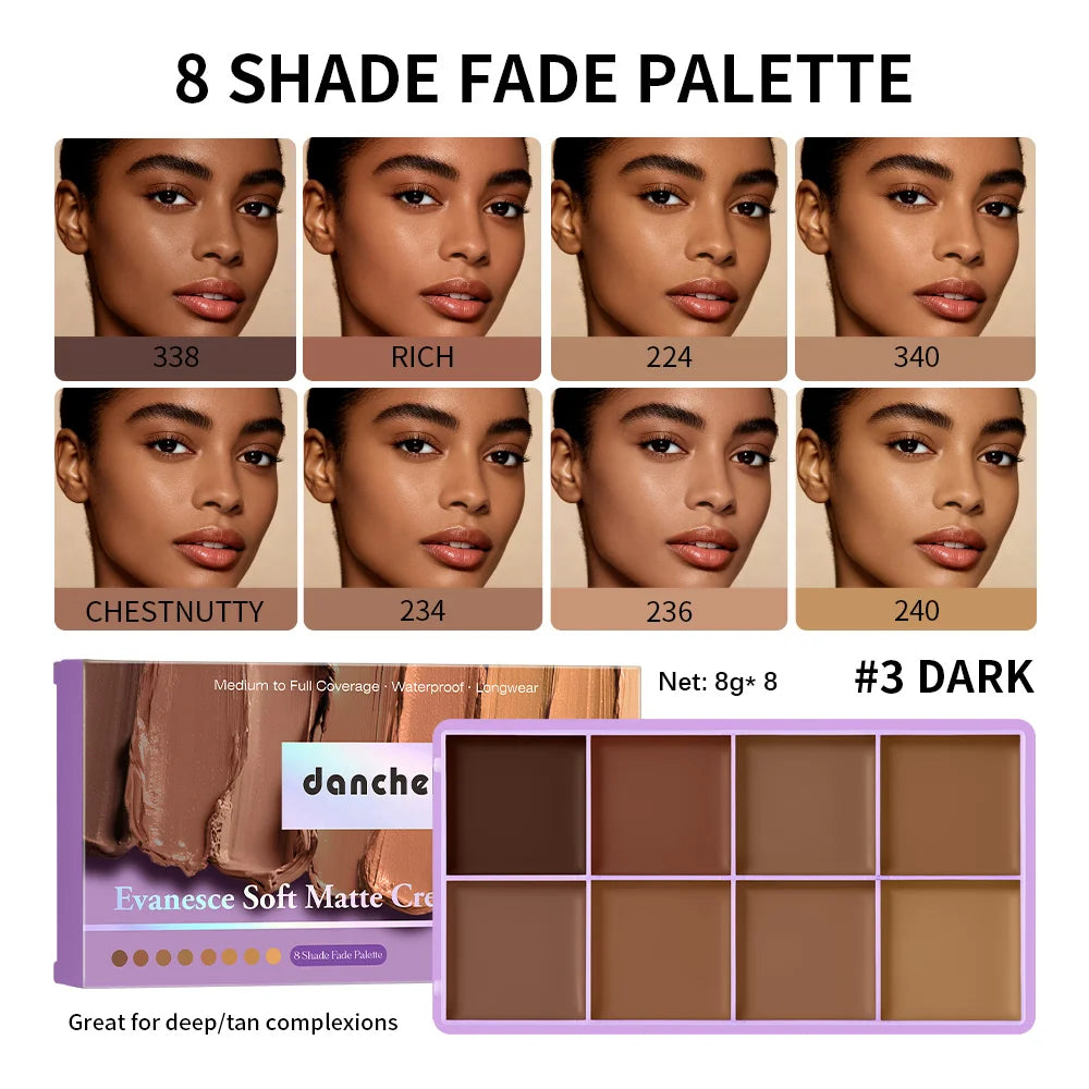 Concealer Palette Waterproof Long-lasting Foundation Matte Moisturizing Lightweight Breathable Look Multi-shade Concealer Disk