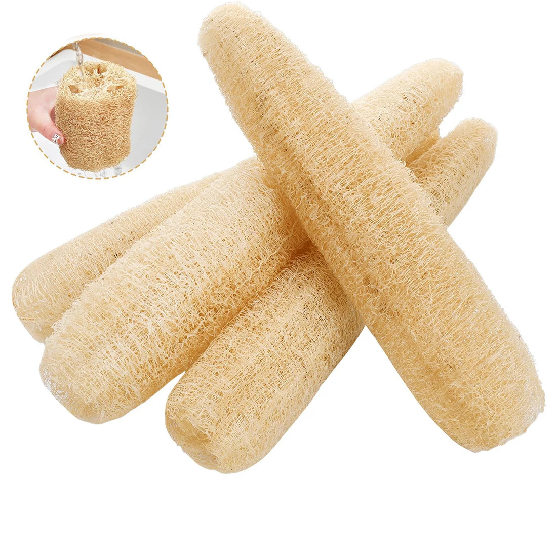 1PC Natural Loofah Sponges Organic Loofahs Natural Luffa Body Wash Sponge, Exfoliating Scrubber, Remove Dead Skin, Made Soap,Spa