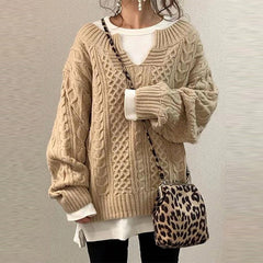 Bella Women's Retro Knit Pullover Sweater 