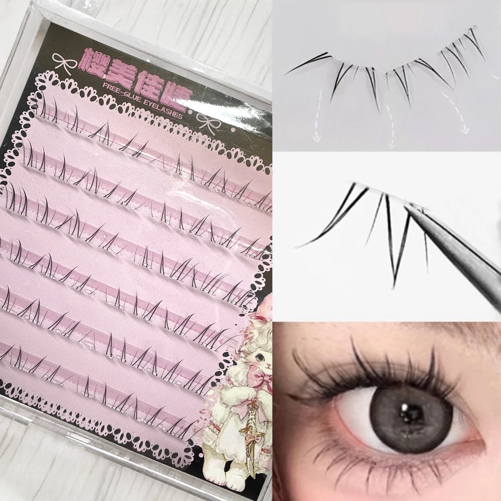 4-6mm Korean Style Lower Lashes Natural Fake Eyelashes No Glue False Eyelashes For Women Daily Wear Cosplay Diy Makeup