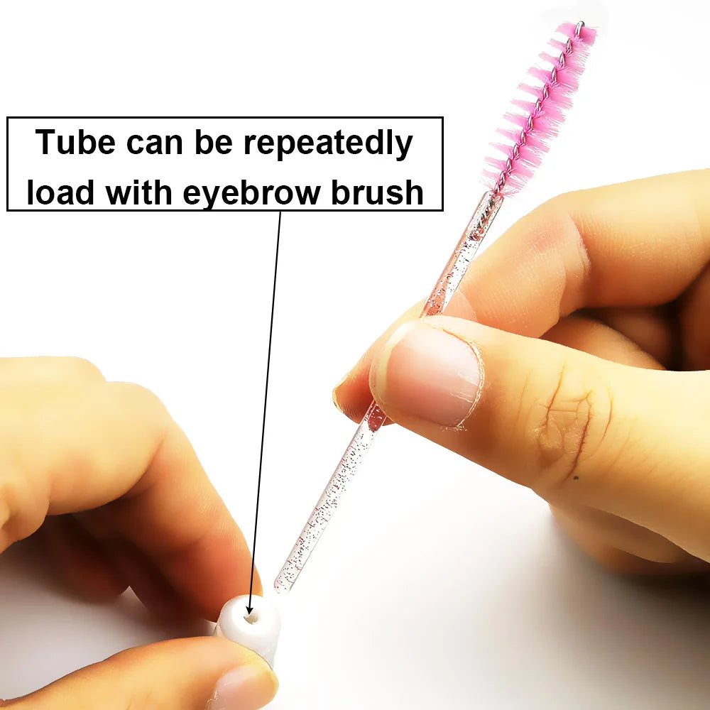 50/100/200pc DIY Eyelash Brush Tube by Yourself, No Decoration Mascara Eyelash Wands Eyebrow Brush Replaceable Dust-proof Makeup