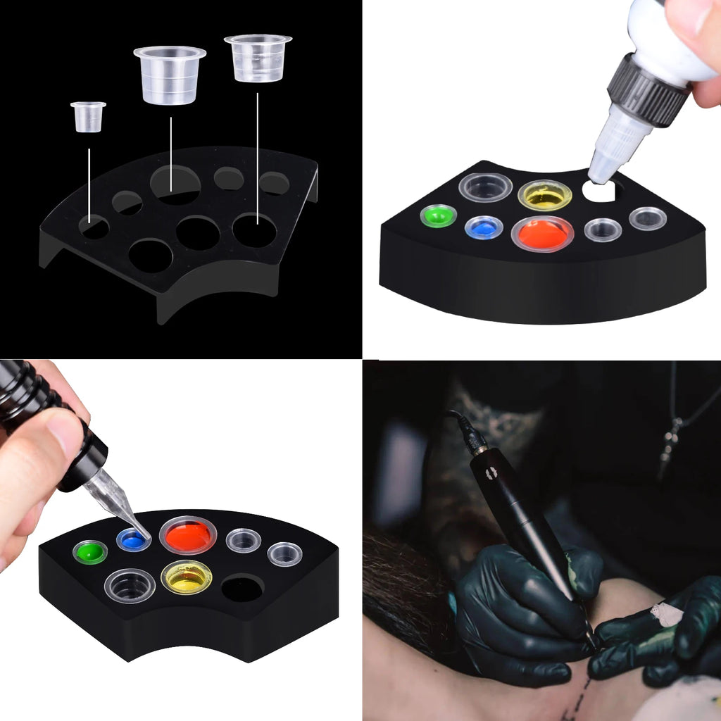 1000 PCS Plastic Disposable Tattoo Ink Cups Pigment Clear Holder Container Cap Tattoo Accessory Permanent Makeup