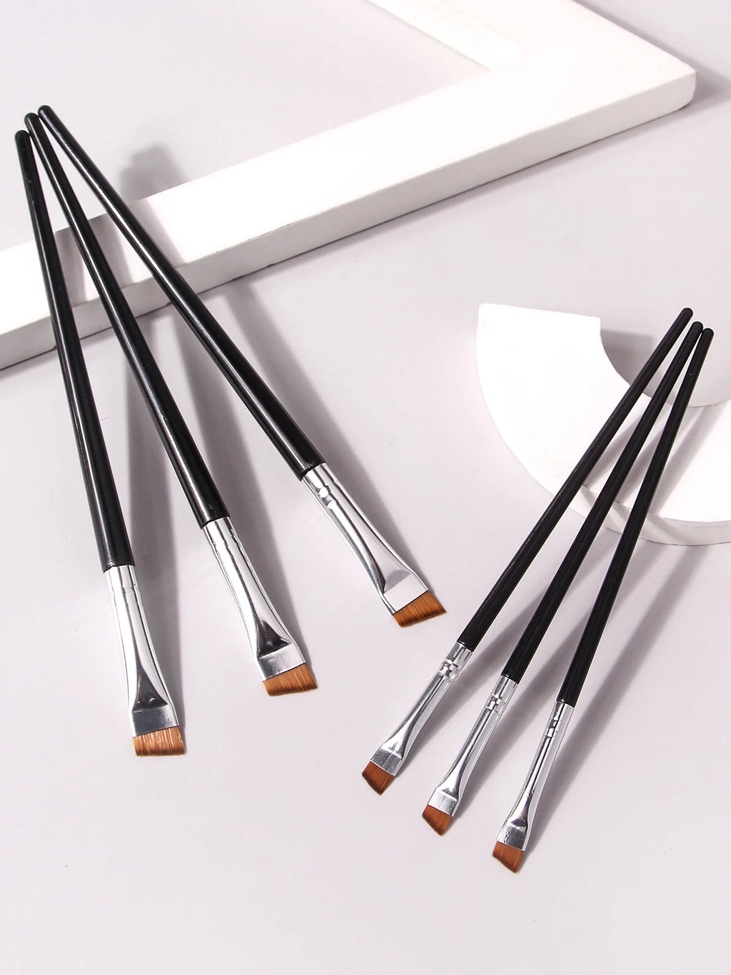 6 Pcs Popular Eye Makeup Brush High-End Ultra-Fine Thin Bevel Brush Eyeliner Brush Eyebrow Dyeing beauty makeup Tools