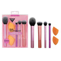 2025 Real Techniques 6 Piece Everyday Essentials Makeup Brush Set Sponges Blush Bronzer Contour Eyeshadow Powder Travel Gift Set