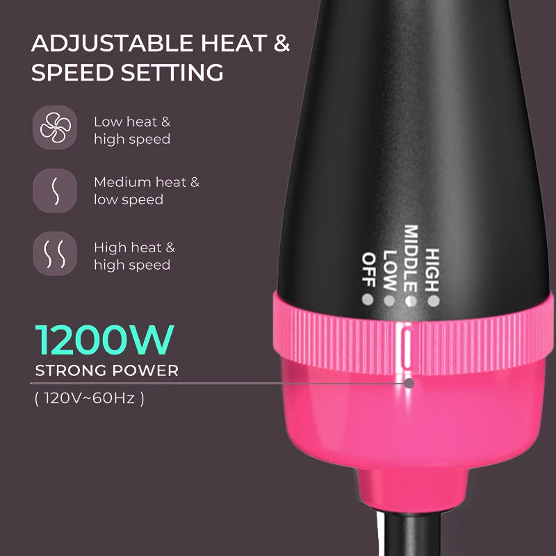 2-in-1 Hot Air Styling Brush - Hair Dryer, Volumizer & Straightener