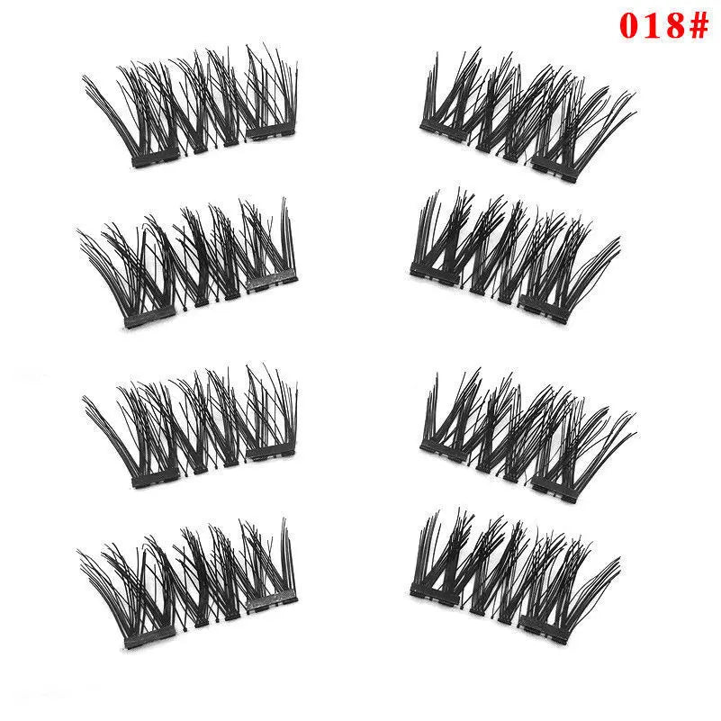 Wholesale Reusable 2Pair/8pcs Half Eyelashes Magnetic Eyelash Natural Look 3D Makeup Eyelash Extension Glue-free Cosmetics