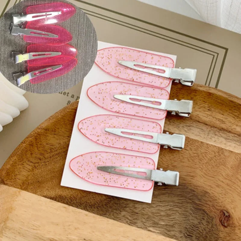 4 Pcs Seamless No Bend Hair Clips Barrettes No Mark Pin Curl Clip Makeup No Crease Hair Clip Hair Styling Bang Clips New Color dylinoshop