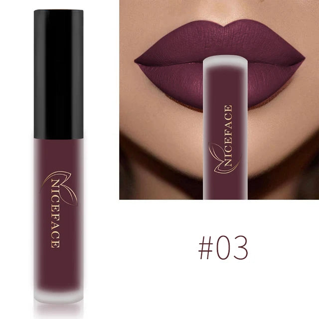 NICEFACE Waterproof Matte Liquid Lipstick, 24 Shades dylinoshop