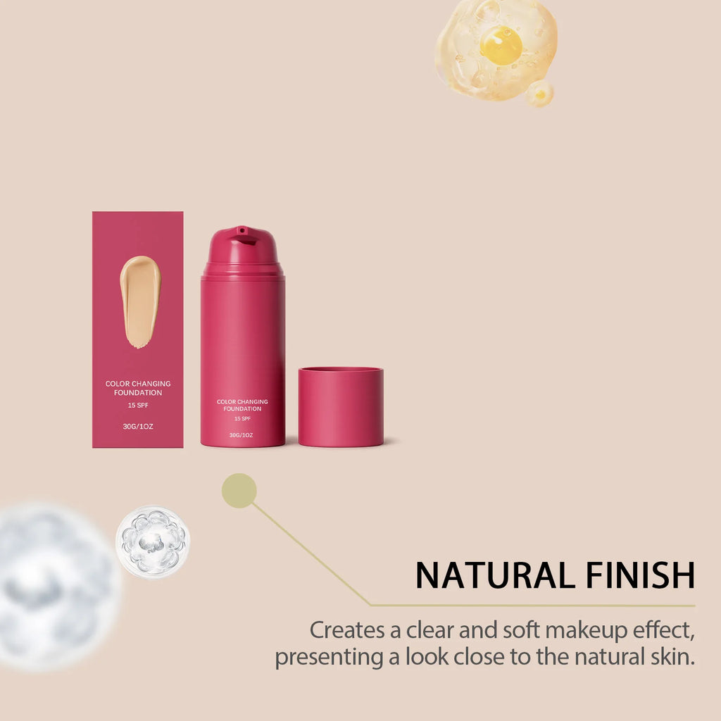 Natural Warm Tone Foundation, Facial Evening Tone, Soft Makeup Finish, Long-Lasting Radiance, Delicate & Sheer Texture