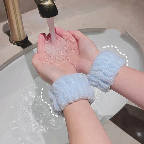 1/4PCS Reusable Wrist Washing Belt Soft Microfiber Towel Wristbands Washing Face Water Absorption Prevent Wetness Wrist Washband