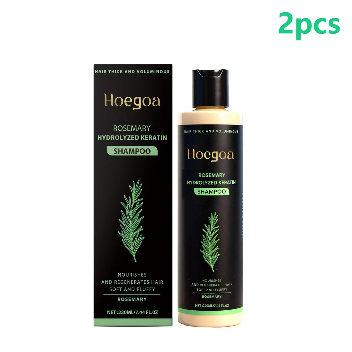 Hoegoa Rosemary Hydrolyzed Keratin Shampoo Strengthening Hair Cleaning Lightweight Hair Loss Treatment Hair Regrowth Shampoo dylinoshop