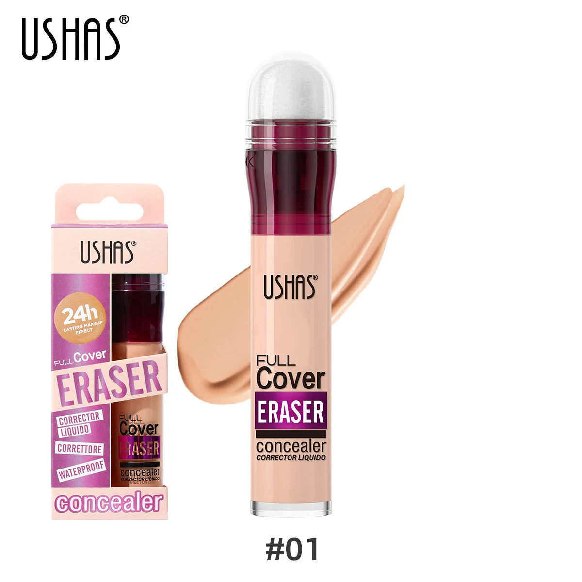 Cream Concealer with Sponge Applicator – Waterproof, Oil-Control, Full Coverage dylinoshop