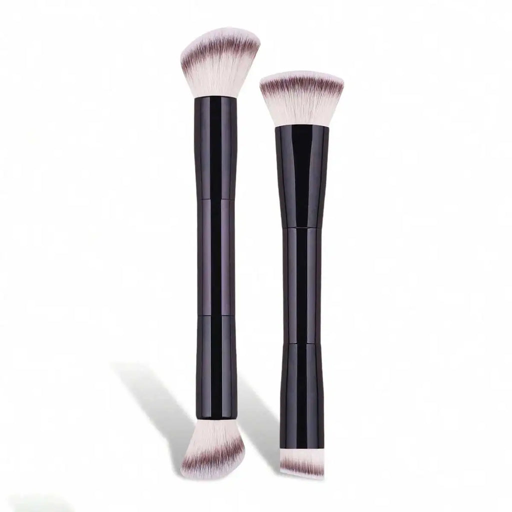 2pcs Professional Dual-Head Makeup Brushes, Powder Brush, Blush Brush, Cosmetic Tools, Soft Fibers, Easy To Carry, Travel Brush,