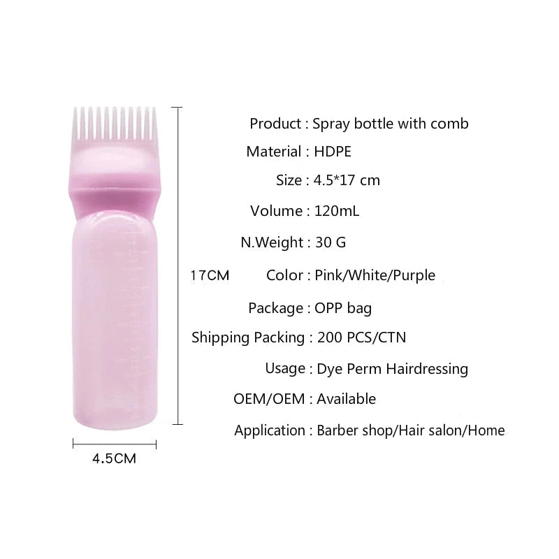 3 Color Salon Hair Oil Applicator Bottle Professional Hairdressing Dyeing Comb Bottles Barbershop Hairdresser Coloring Supplies dylinoshop