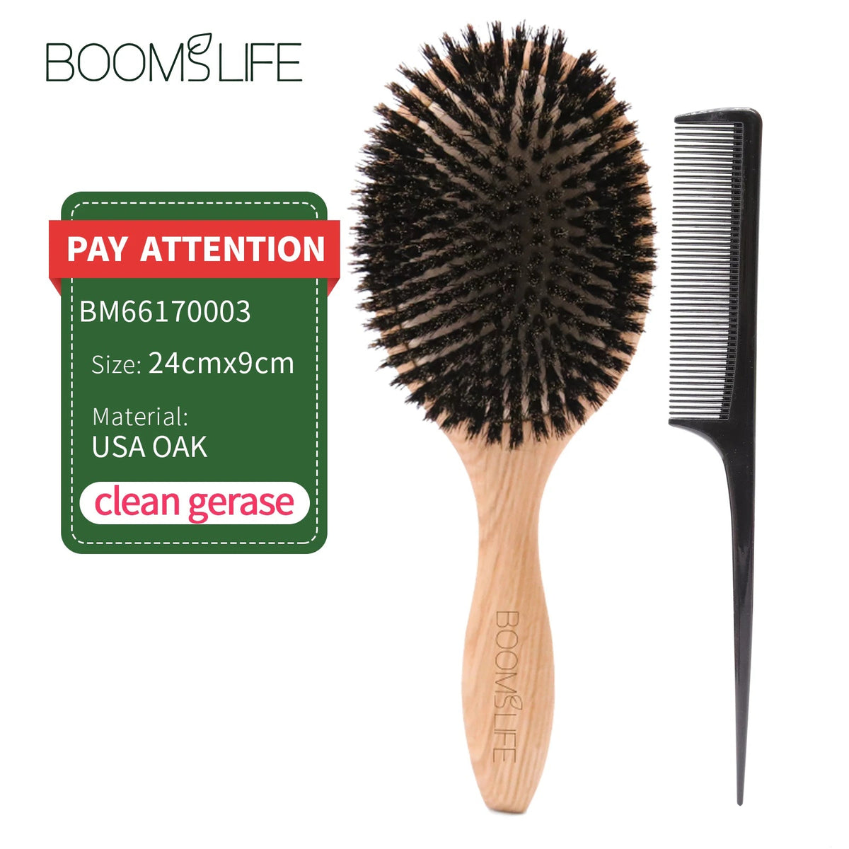 BOOMSLIFE Boar Bristle Hair Brush Women Combs for Hair Wood HairBrush Detangle Straightener Brush Hair Comb Barber Accessories dylinoshop