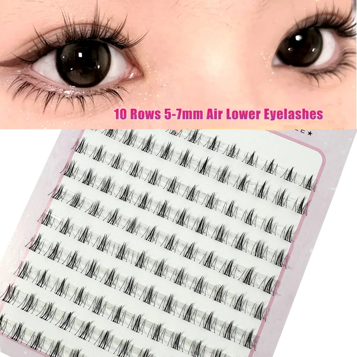 10 Rows Under Eyelashes Extension Personal EyeLash Professional Makeup Individual Cluster Grafting Fake Lashes False Eyelashes