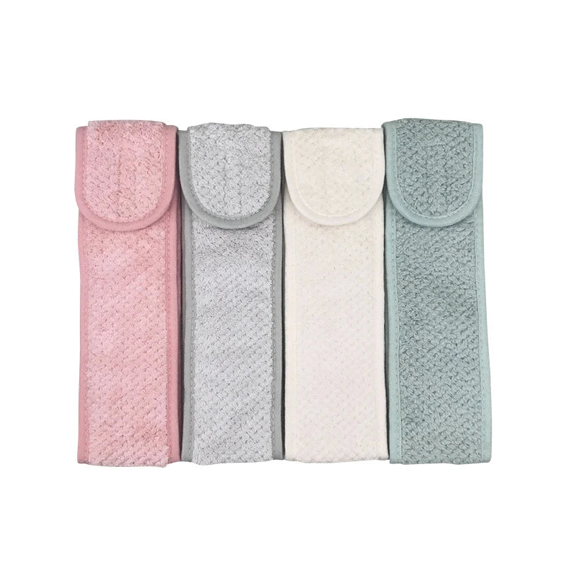 Adjustable Makeup Headband Soft Fleece Face Wash Towel Bath Spa Facial Hairband Skincare Beauty Head Wrap Accessory 