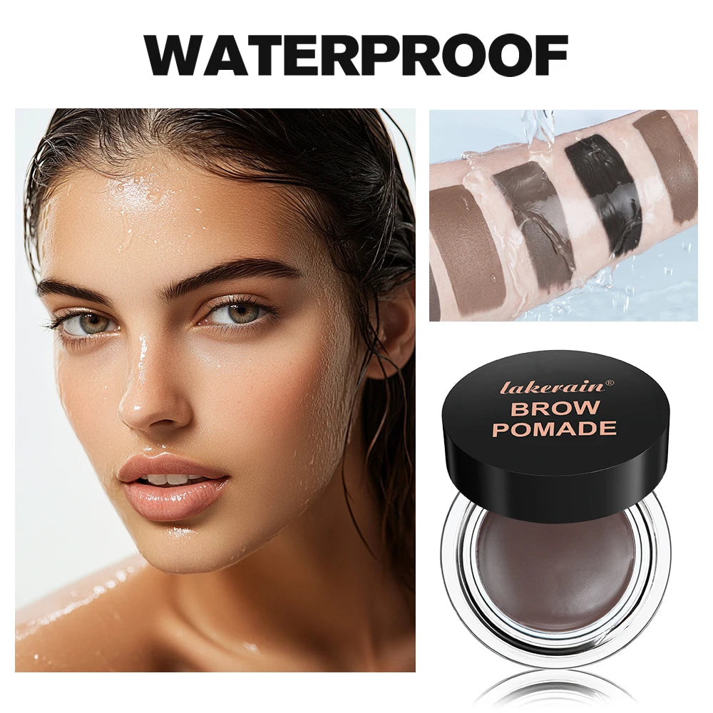 Lakerain Brow Pomade Long-Lasting Waterproof Sweatproof Natural Brown Black Smooth Eyebrow Brow Tint Pencil Makeup Cosmetics