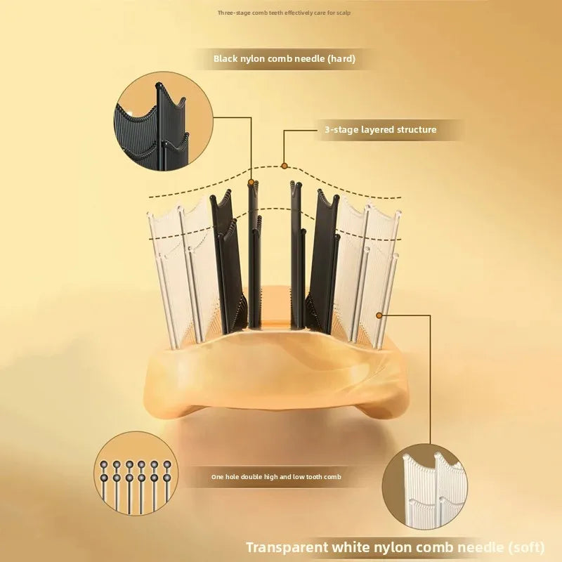 Japanese Premium Head Massager Scalp Brush Hair Massager Shampoo Brush Wet Plastic Detangling Brush Hair Cleaning Comb Rose Gold dylinoshop