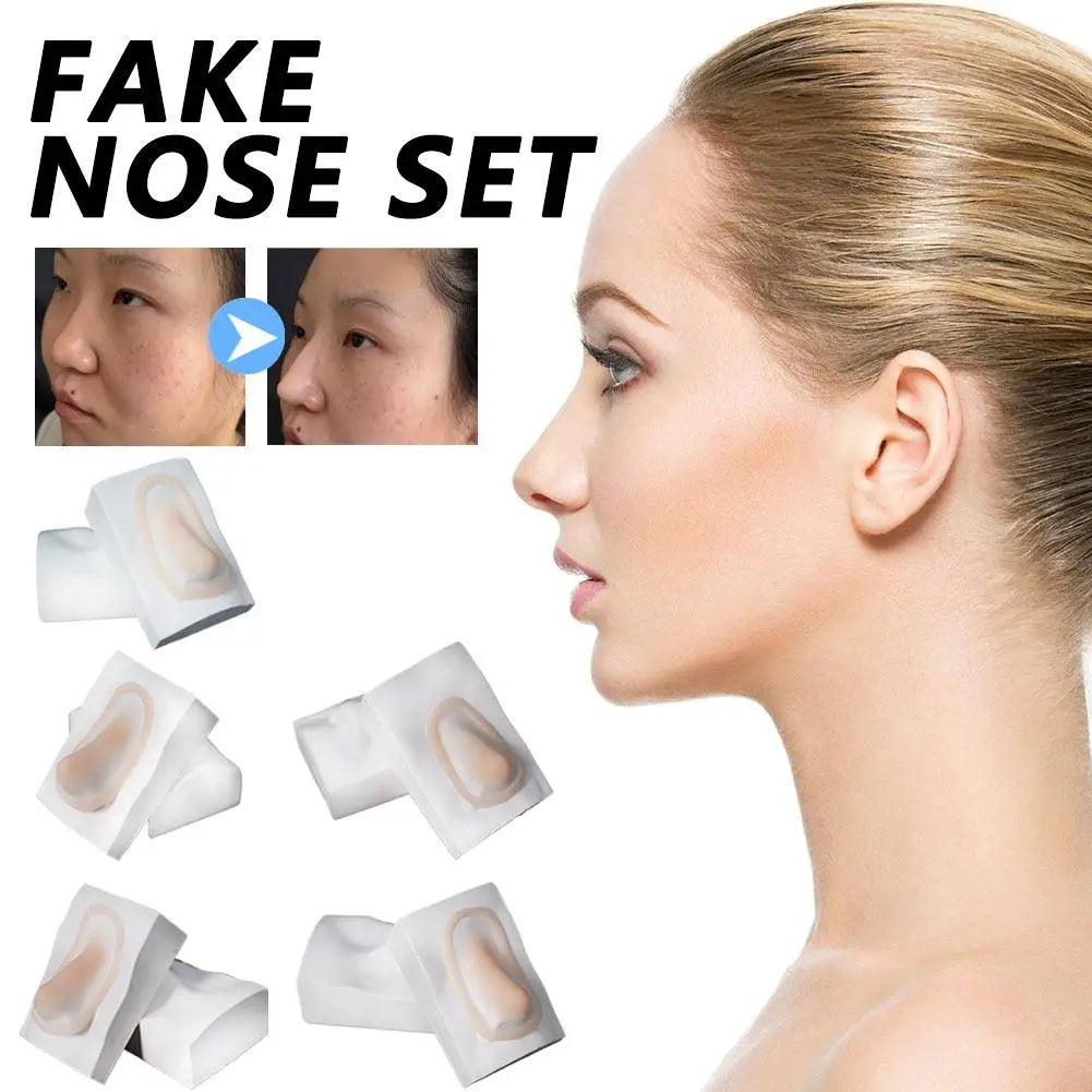 Silicone Fake Nose Cosplay Kit Professional Comic Makeup Special Effects Tools Kit Reusable Silicone Raise Nose Fake Nose Kit