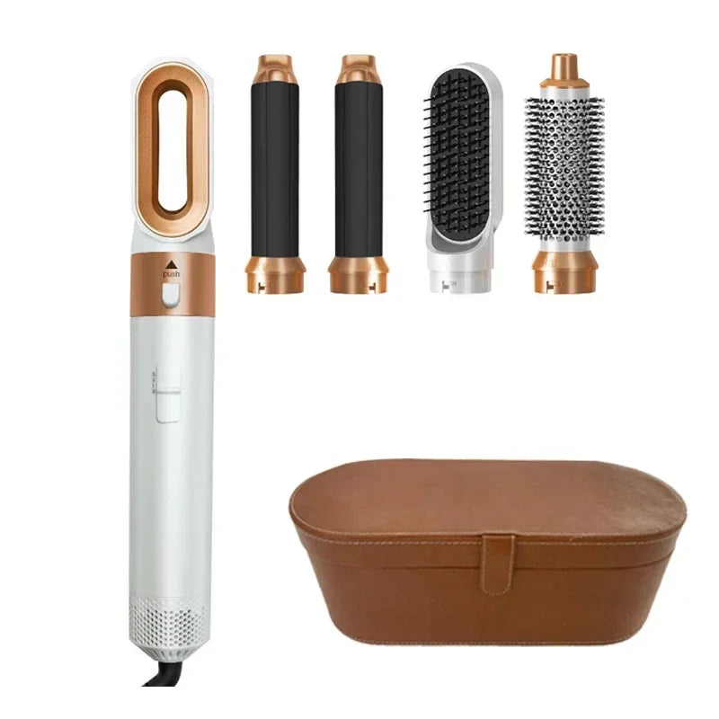 5-in-1 Hot Air Styling Brush – Dryer, Curler, Straightener & Comb