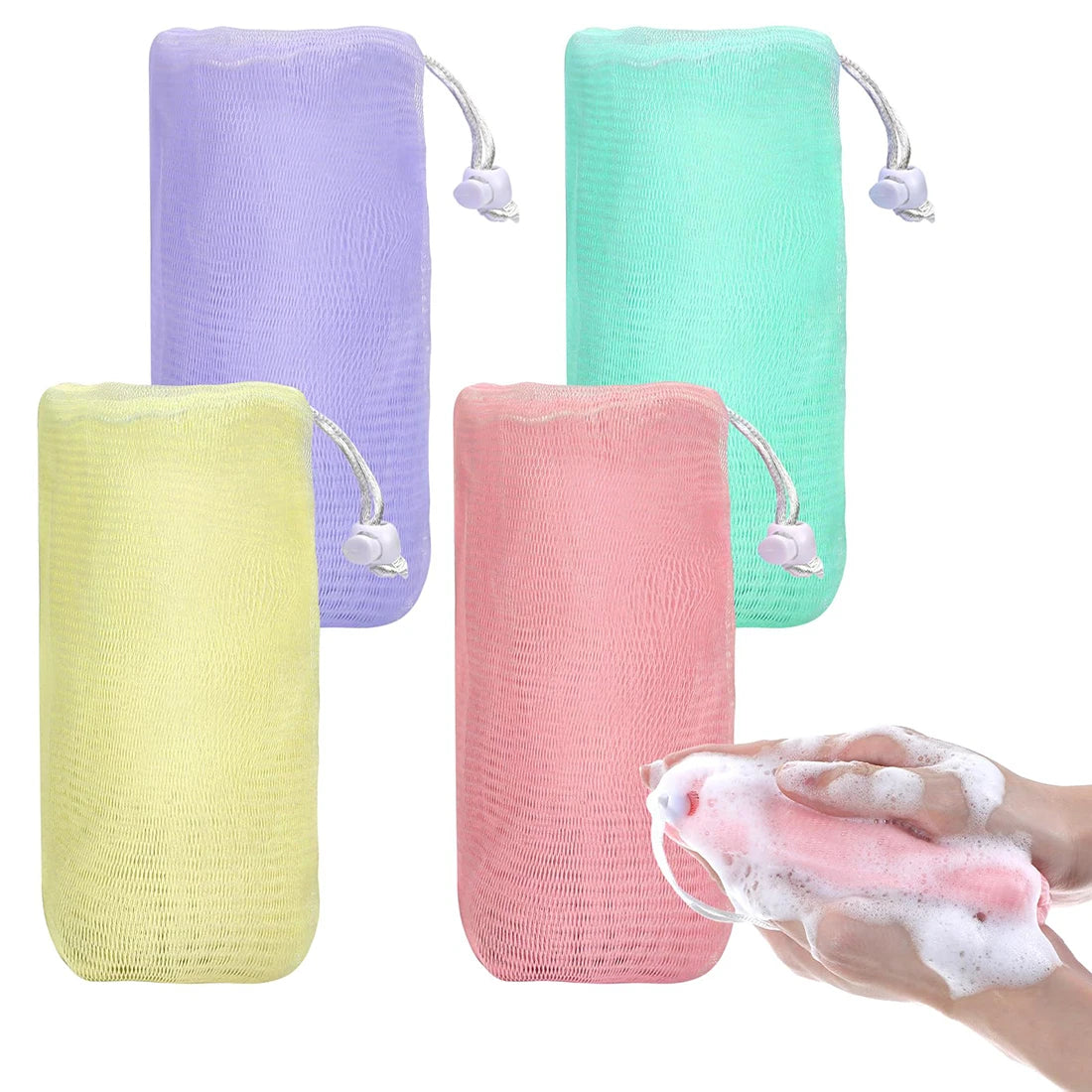 Soap Mesh Pouch Bags For Cleansing Foaming For Handmade Soap Body Wash And Facial Cleansers Soft And Efficient Exfoliation