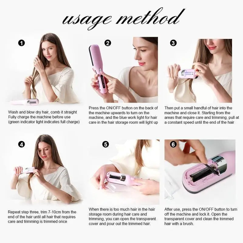 Rechargeable Split End Hair Trimmer for Damaged & Fragile Hair
