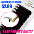 Abonnie 0.03-0.10mm Easy Fan Lashes Mega Volume Fans Eyelash 8-25mm Automatic Flowering Fast Blooming Eyelash Makeup Cilios