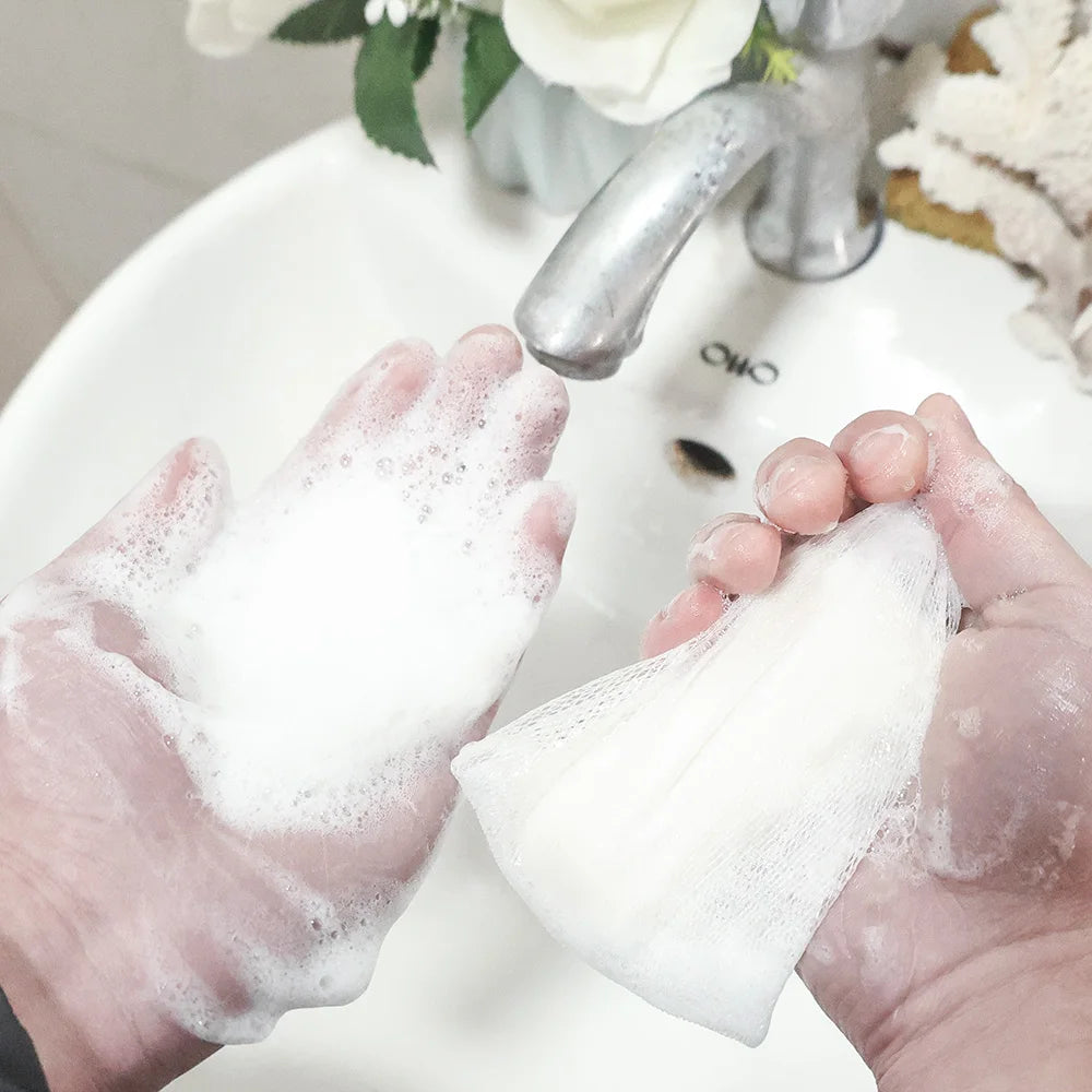 Roswlla Soap Foaming Net Facial Cleanser Drawstring Bubble Foam Net  Body Washing Foaming Mesh Bag Hangable Bubble Mesh