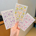 1/3/5 Sheets Kawaii Children's Butterfly Face Stickers Self-adhesive Pink/Green Elf Rhinestone Resin Butterfly Decals For Makeup