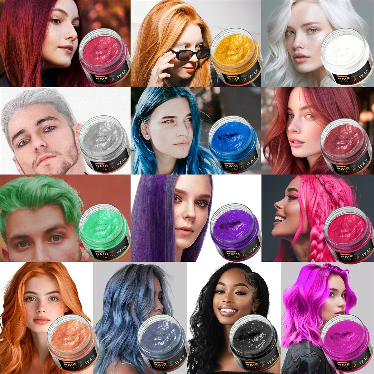 Valentine's Day DIY Hair Dyed Mud Hair Colour Wax Easy To Wash Coloring Cream One-time Hairs Beard and Eyebrows Colour Products dylinoshop