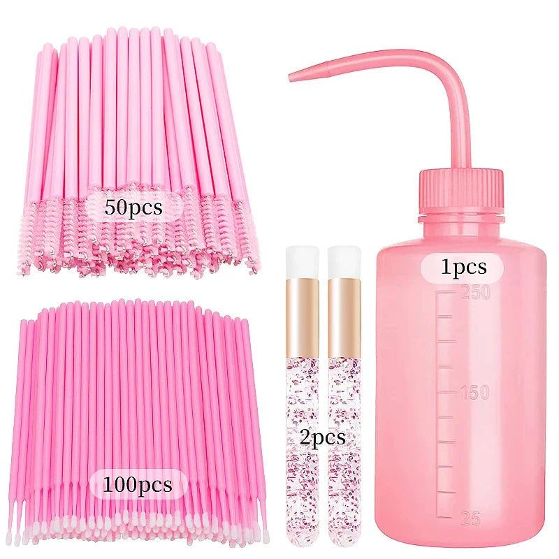 Eyelash Extension Clean Supplies Set Lash Makeup Brush Eyeborw Comb Microbrush Nose Skin Pore Wash Brushes Lashes Shampoo Bottle